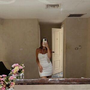 Flower neck lace dress